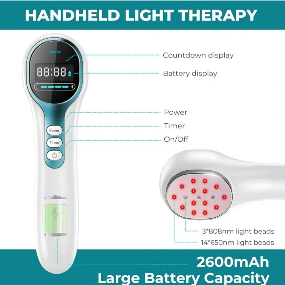 Norelie RedRevive Cold Laser Therapy Device Bundle Red Light‎ Treatment